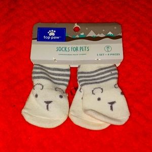 Medium / large four piece polar bear Pet Sock set